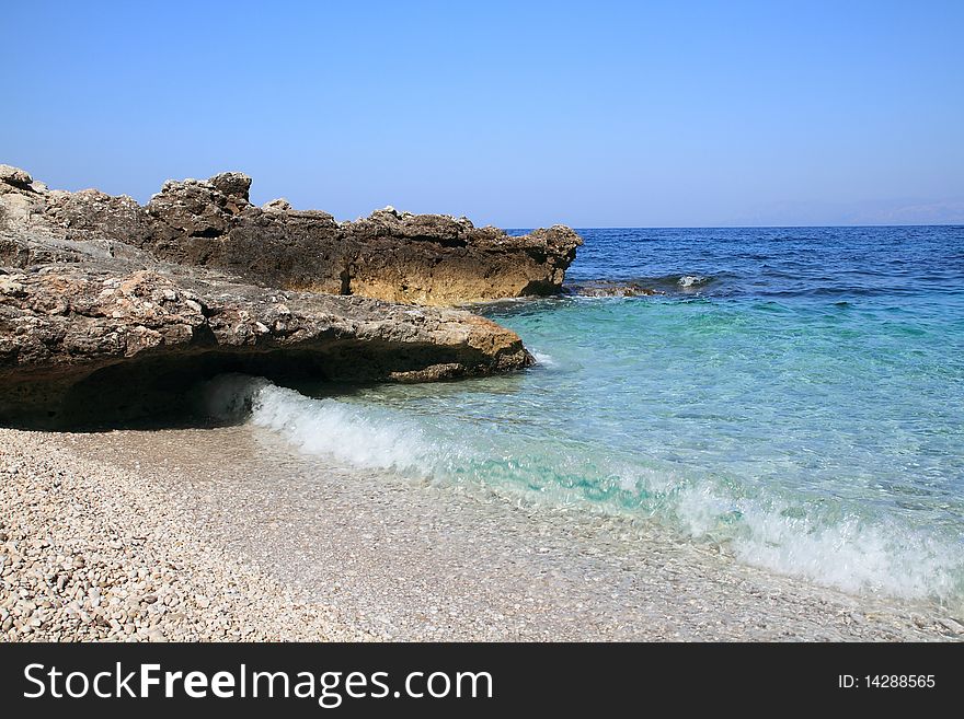 The rocks in one of the beautiful inlets of the Zingaro Sicily Italy. The rocks in one of the beautiful inlets of the Zingaro Sicily Italy