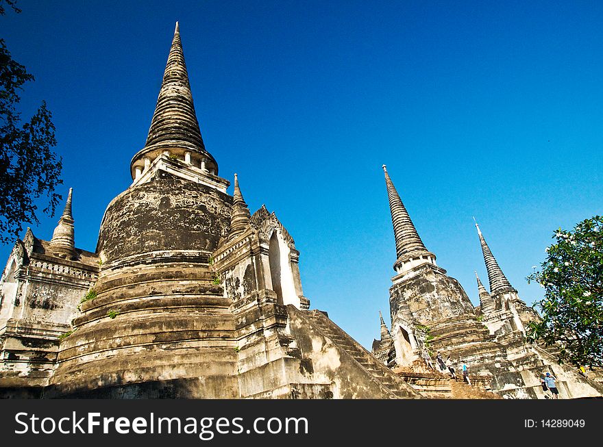 Old Temple Of Ayutthaya, Thailand,