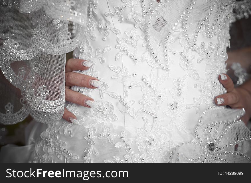 Wife, dress. hand waist black white. Wife, dress. hand waist black white