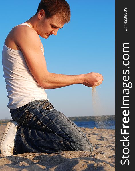 Young man on the beach