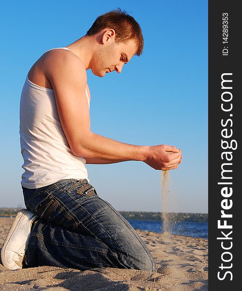 Young man on the beach