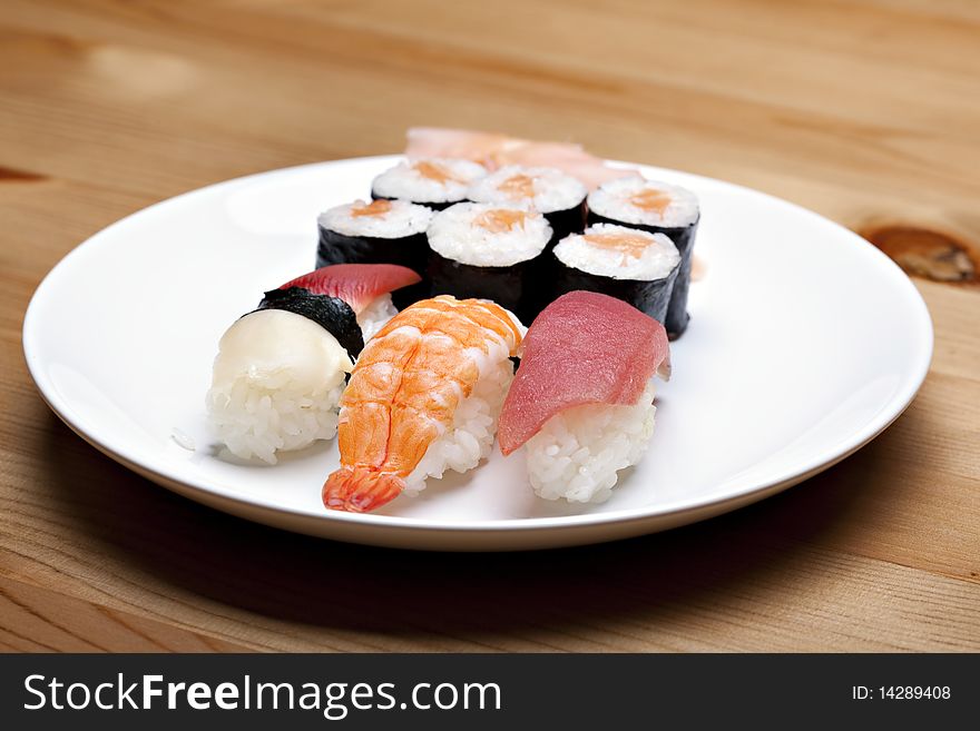 Japan traditional food, diferent sushi. Japan traditional food, diferent sushi