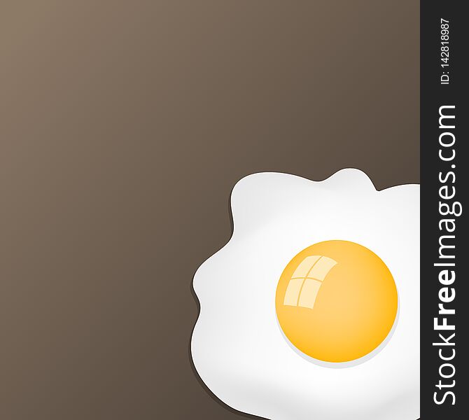 Fried Egg with Brown background, Breakfast Food theme vector illustration
