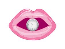 Lips Clock Royalty Free Stock Photography