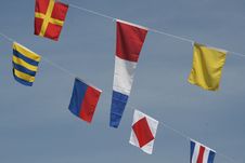 Flag Parade On A Danube Ship To A Holiday Royalty Free Stock Photos Flag Parade On A Danube Ship To A Holiday Royalty Free Stock Photos