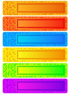 Six Multi-coloured Banners Stock Image