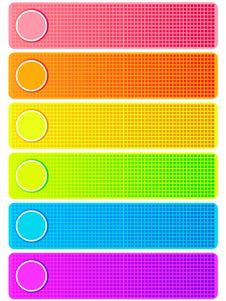 Six Multi-coloured Banners Stock Photo
