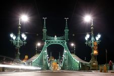 Liberty Bridge By Night Royalty Free Stock Images