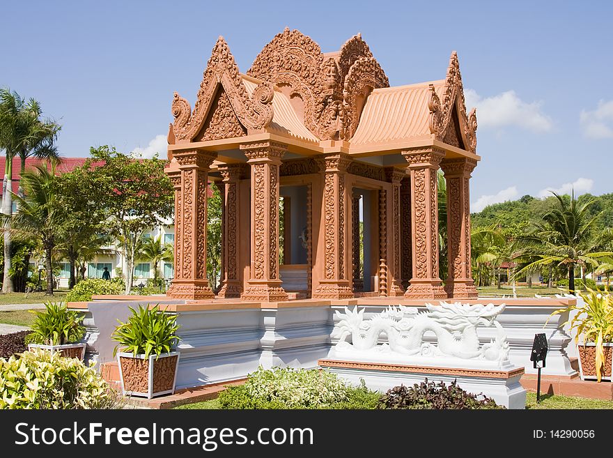 Beautiful Buddhist pavilion in Cambodia