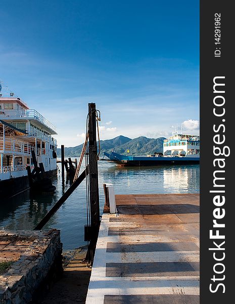 Ferry in Tamachat beach ,Koh chang Thailand. Ferry in Tamachat beach ,Koh chang Thailand