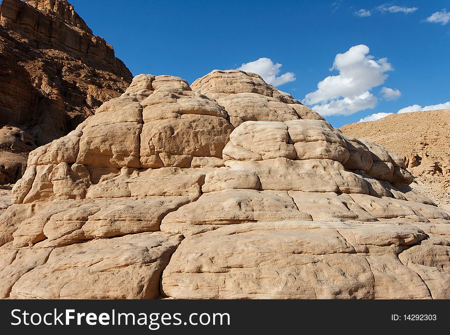 Sandstone mountain in the desert