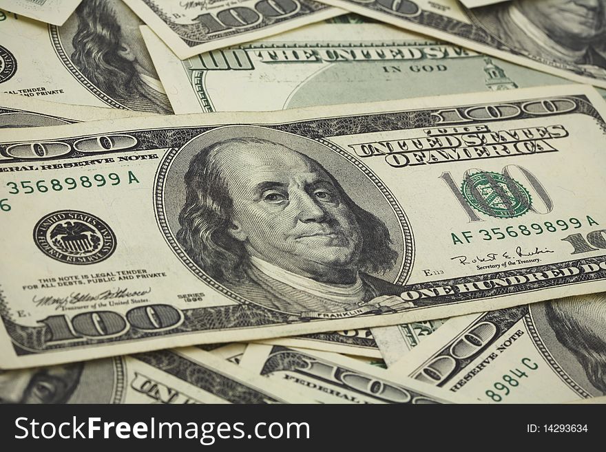 Heap of dollars, money background. Heap of dollars, money background