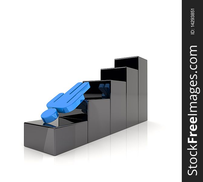 Illustration with failure of business guy on steps(blue collection). Illustration with failure of business guy on steps(blue collection)