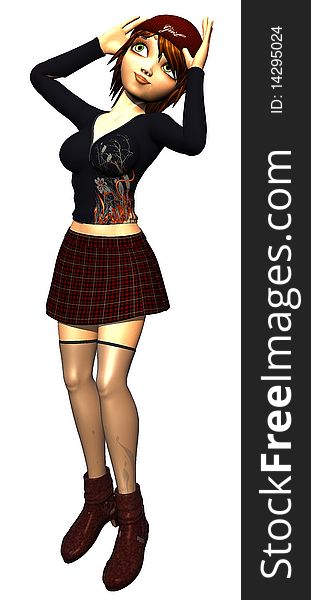 Grunge pinup girl using hat and boots. Grunge pinup girl using hat and boots