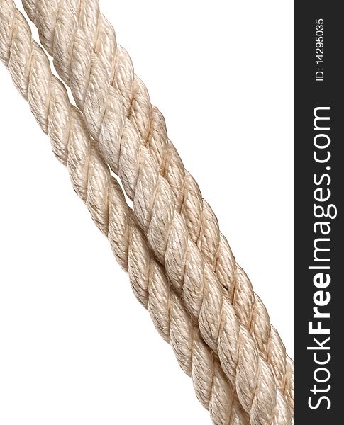 Brown rope on a white background