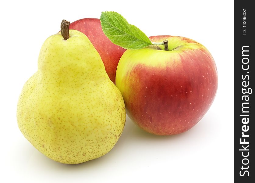 Sweet apples with ripe pear. Sweet apples with ripe pear