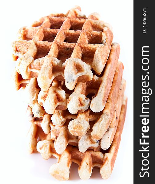 Waffles from integral wholegrain on plate