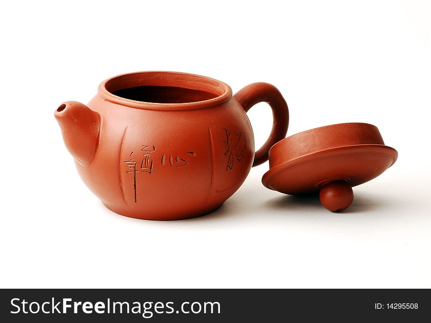 Red clay Chinese zisha tea pot. Red clay Chinese zisha tea pot