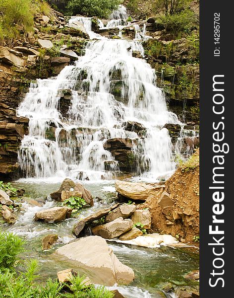 Beautifull naturall waterfall with rocks. Beautifull naturall waterfall with rocks