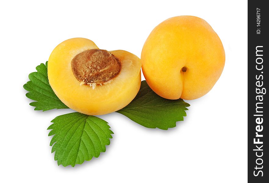 Apricot with hand made clipping path, isolated against white background