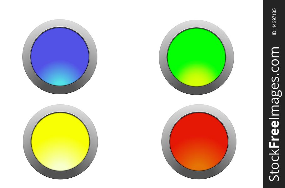 Colored buttons on a white background. vector illustration