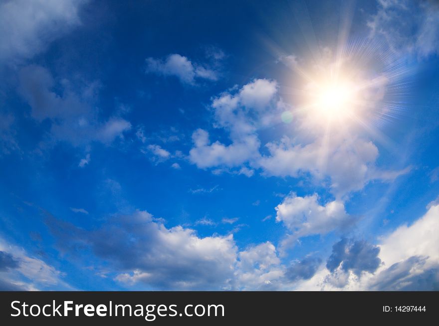 Sky background in summer day. Nice blue nature background. Sky background in summer day. Nice blue nature background.