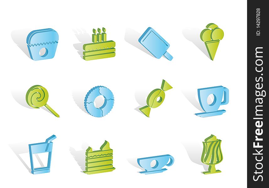 Sweet food and confectionery icons - icon set