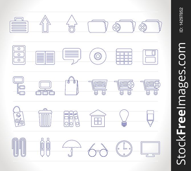 Business and office icons - icon set