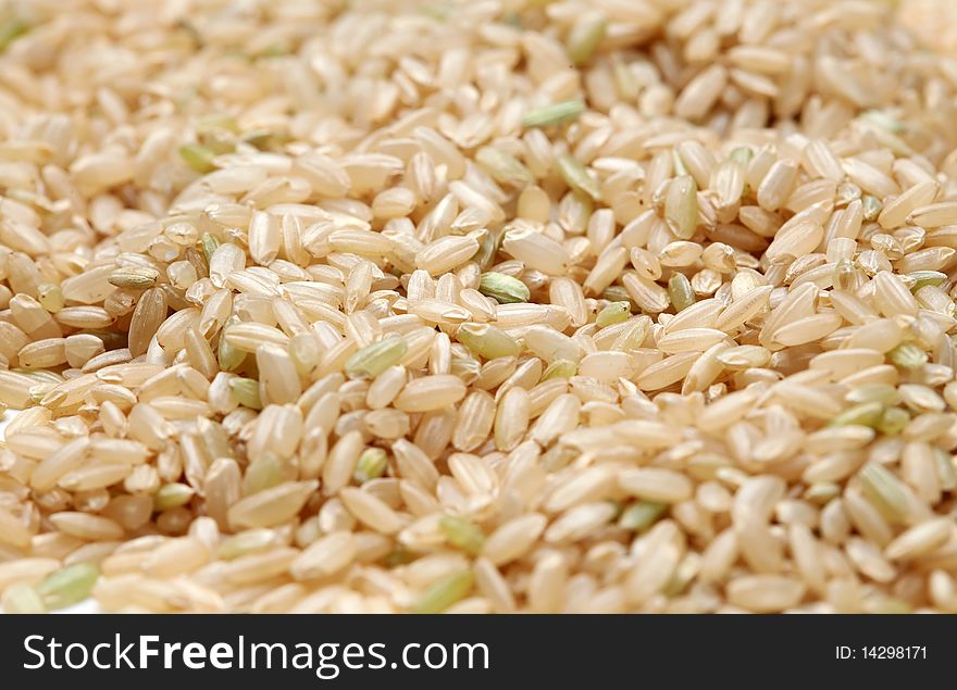 Closeup of uncooked brown rice. Closeup of uncooked brown rice