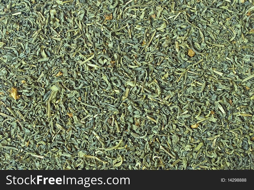 The scattered green tea texture