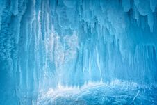 Inside The Blue Ice Cave At Lake Baikal, Siberia, Eastern Russia Stock Photo