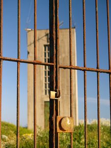 Old Communications Tower And Railings Royalty Free Stock Photos Old Communications Tower And Railings Royalty Free Stock Photos