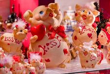 Pigs-New Year S Toy Symbols Stock Photos Pigs-New Year S Toy Symbols Stock Photos