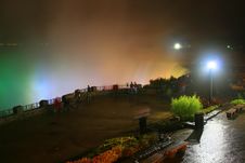 A Quiet Misty Night-time View Of Niagara S Horseshoe Falls. Stock Images A Quiet Misty Night-time View Of Niagara S Horseshoe Falls. Stock Images