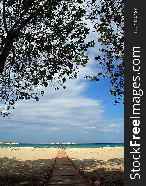 Beach Umbrella And Beds