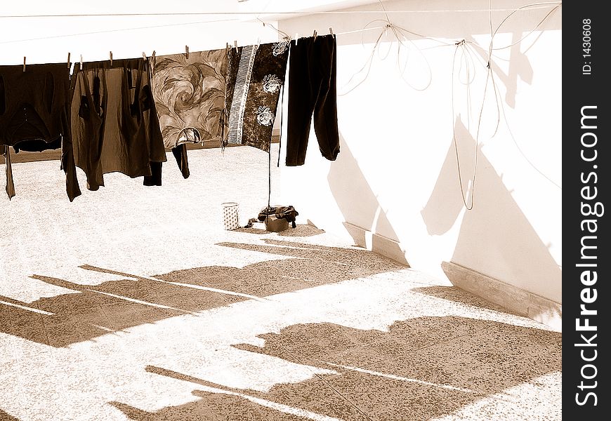 Dressed spread to dry to the sun