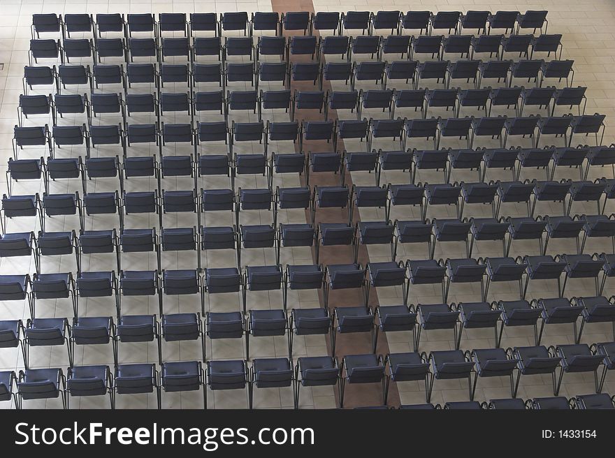 Chairs in a Highschool auditorium
