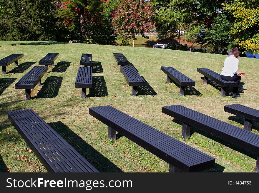 Lonesome person at the park. Lonesome person at the park