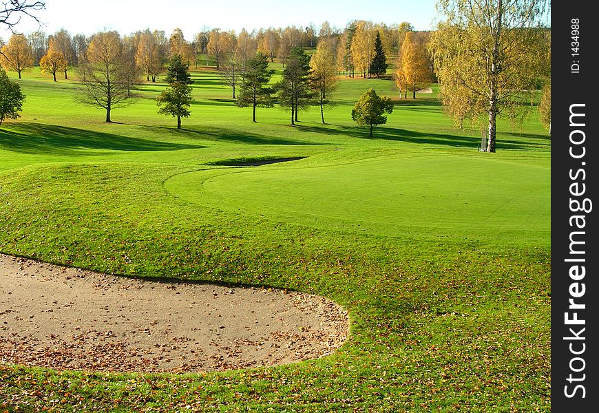 Bogstad golf course in Oslo in the fall. Bogstad golf course in Oslo in the fall