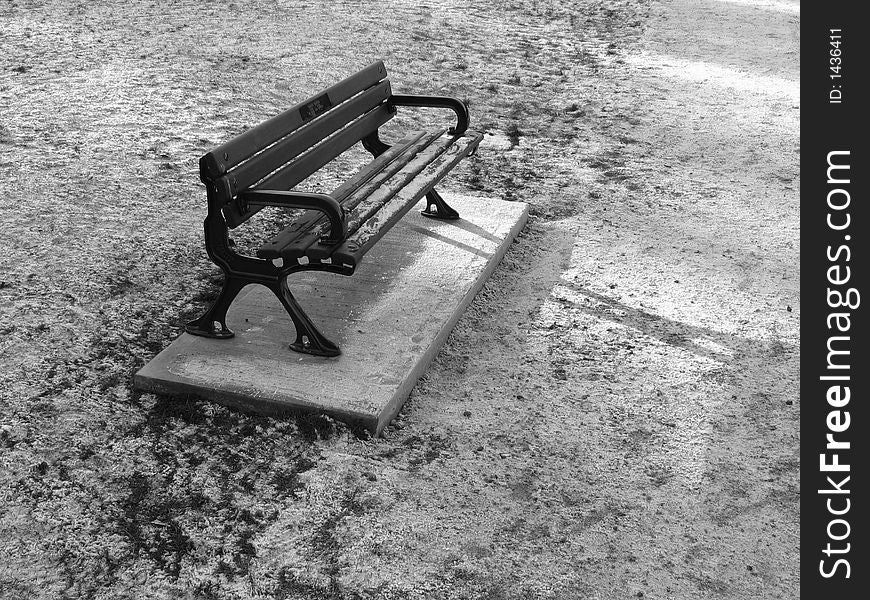 Abstract photo of Park Bench in winter.