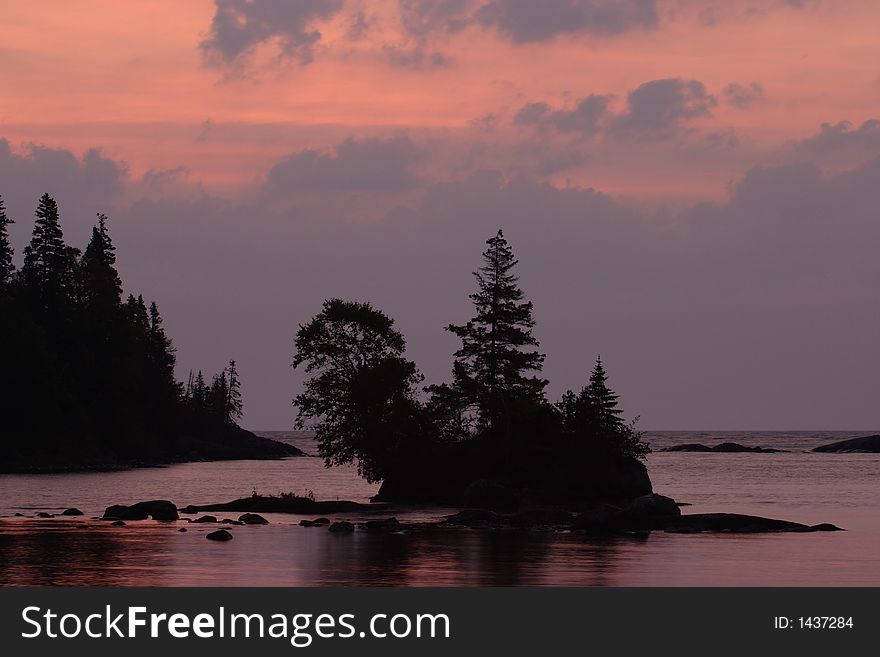 Sunrise on Chippewa Harbor - Isle Royale National Park. Sunrise on Chippewa Harbor - Isle Royale National Park