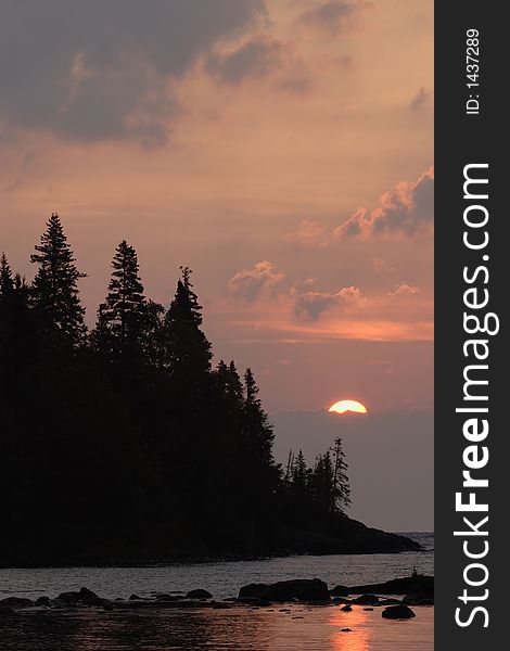 Sunrise on Chippewa Harbor - Isle Royale National Park. Sunrise on Chippewa Harbor - Isle Royale National Park