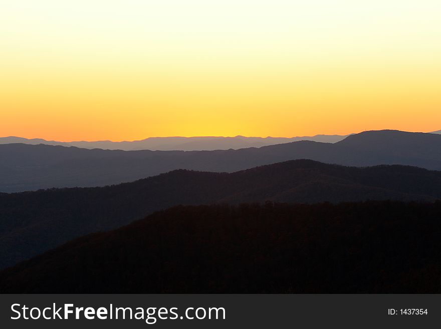 View of blue ridge mountains from skyline drive. View of blue ridge mountains from skyline drive