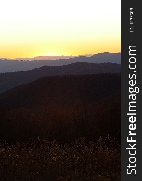 View of blue ridge mountains from skyline drive. View of blue ridge mountains from skyline drive