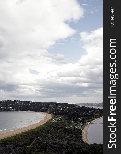 Cloudy Palm Beach At The Pacific Ocean, Sydney, Australia