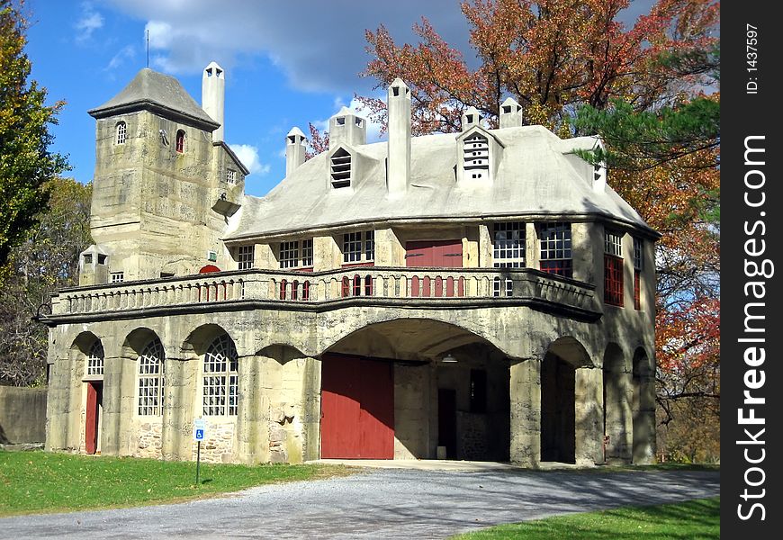Moravian Mansion on a Crisp Autumn Day