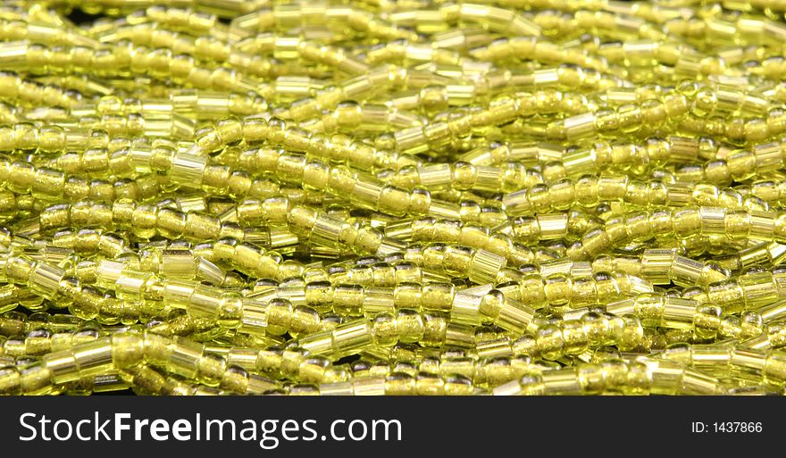 Close-up of Necklace Made From Green Beads