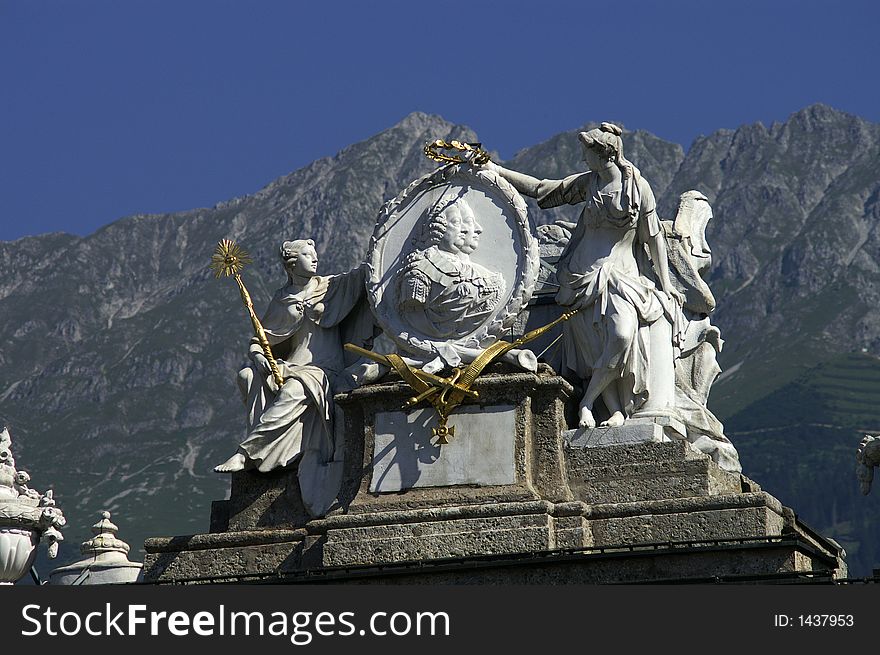A detail of the Triumphpforte in Innsbruck, Austria. A detail of the Triumphpforte in Innsbruck, Austria
