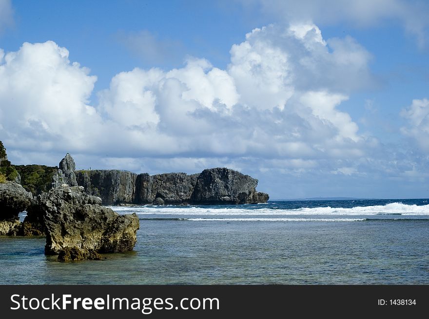 Sea cliffs with clouds in the sky. Sea cliffs with clouds in the sky