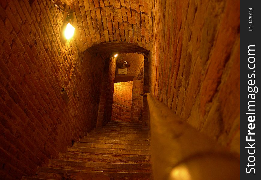 Steps of the inner stairs of one tower. Steps of the inner stairs of one tower